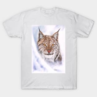 Snow Cat - lynx - coloured pencil drawing T-Shirt